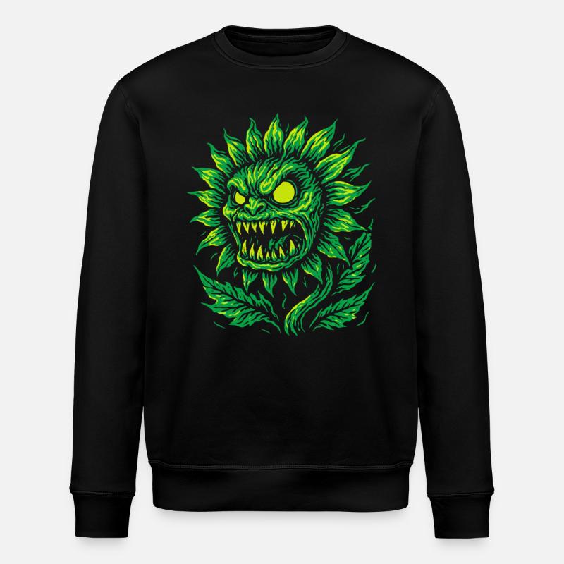 Dämonische Sonnenblume im Neonstil - Stanley/Stella Unisex Bio-Sweatshirt ROLLER - Schwarz