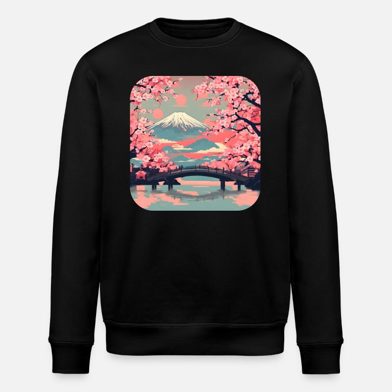 Tokio Tempel Kirschblüte Weltreise - Stanley/Stella Unisex Bio-Sweatshirt ROLLER - Schwarz
