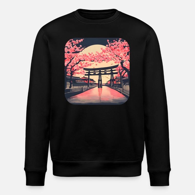 Tokio Tempel Kirschblüte Weltreise - Stanley/Stella Unisex Bio-Sweatshirt ROLLER - Schwarz