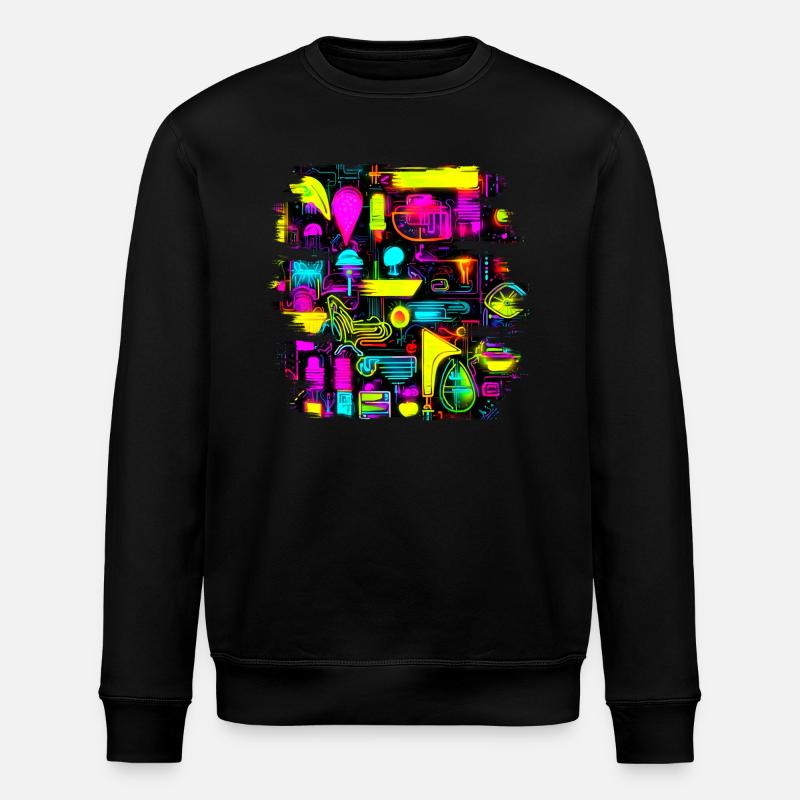 Néon Créatif Cyberglow Style Moderne - Sweat bio ROLLER Stanley/Stella Unisexe - noir