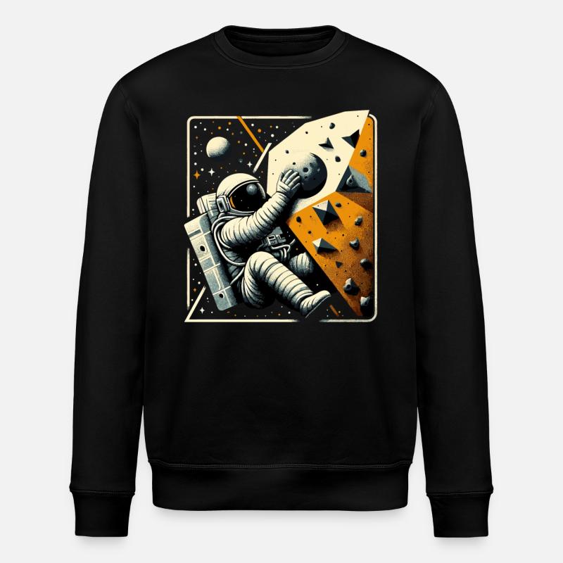 Bouldering Astronaut Spaceman Gift - Stanley/Stella ROLLER Unisex Organic Sweatshirt - black