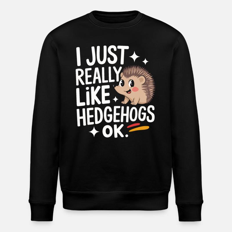 Igel Stachelig Tier Igel - Stanley/Stella Unisex Bio-Sweatshirt ROLLER - Schwarz