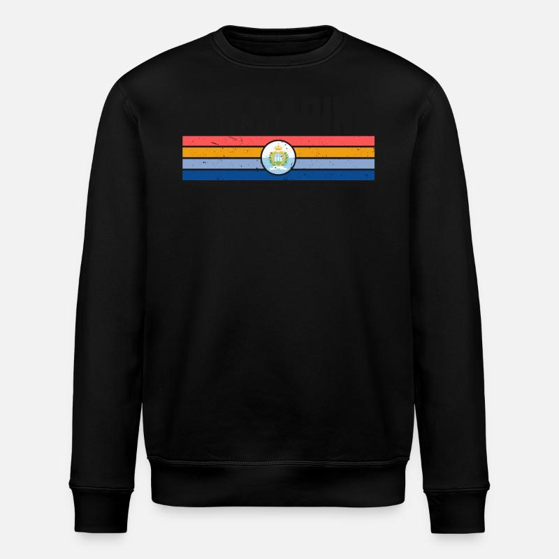 Graphique du drapeau de Saint-Marin - Sweat bio ROLLER Stanley/Stella Unisexe - noir