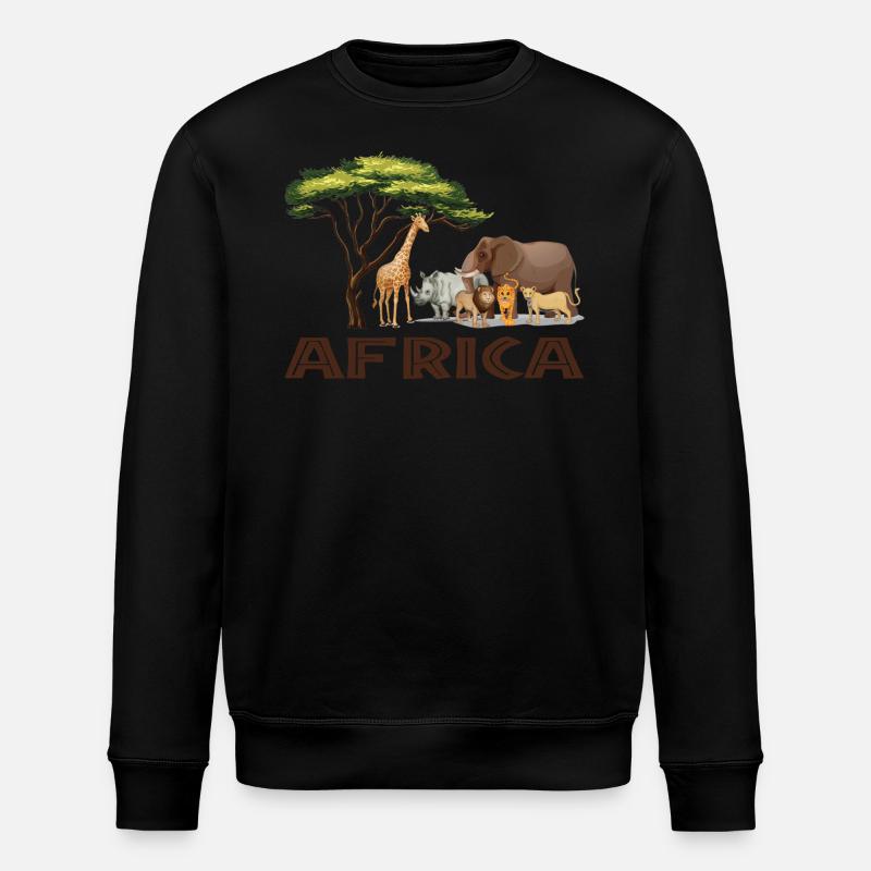 Afrika Grafik - Stanley/Stella Unisex Bio-Sweatshirt ROLLER - Schwarz