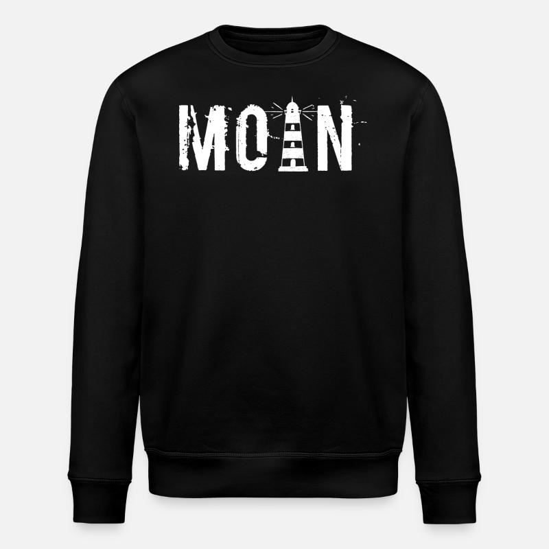 Moin - Leuchtturm weiß - Stanley/Stella Unisex Bio-Sweatshirt ROLLER - Schwarz
