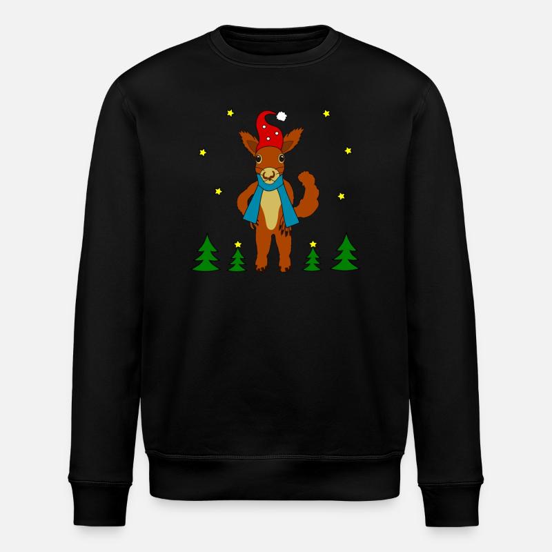 Écureuil de Noël - Sweat bio ROLLER Stanley/Stella Unisexe - noir