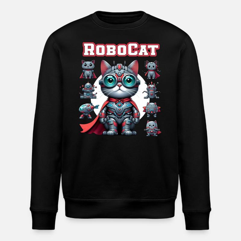 Robocat Robot Chat Drôles D’animaux - Sweat bio ROLLER Stanley/Stella Unisexe - noir