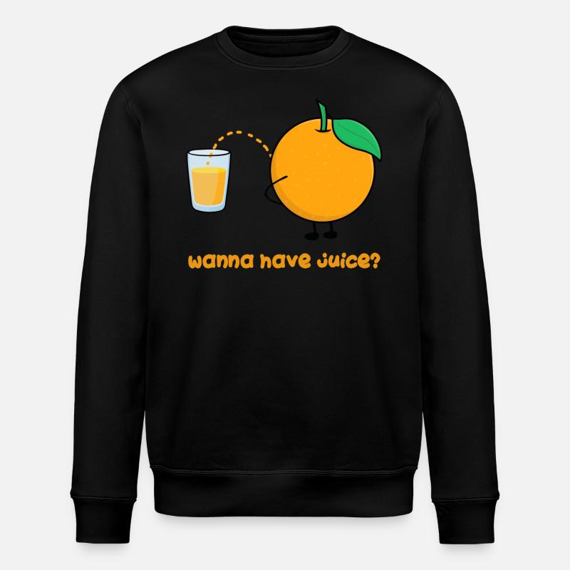 Orangensaft Lustig - Stanley/Stella Unisex Bio-Sweatshirt ROLLER - Schwarz