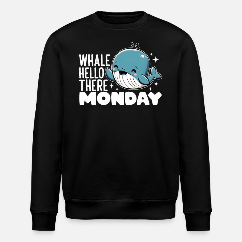 BALEINE BONJOUR LÀ LUNDI - Sweat bio ROLLER Stanley/Stella Unisexe - noir