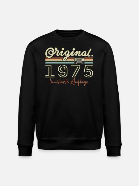 Original 1975 Vintage 1975 Birthday Retro 1975 - Stanley/Stella ROLLER Unisex Organic Sweatshirt - black