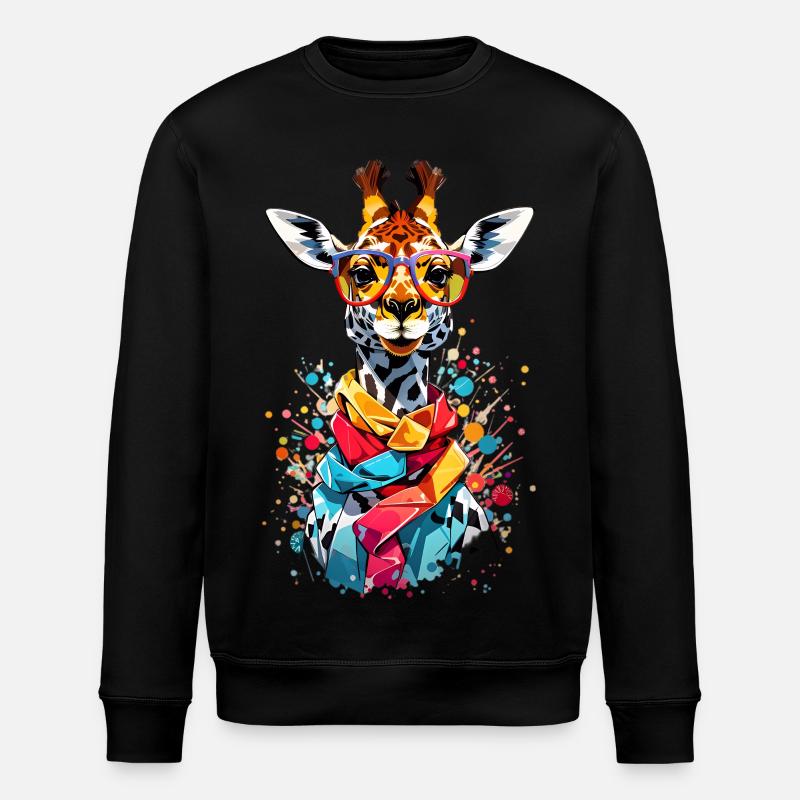 Coole Giraffe - Stanley/Stella Unisex Bio-Sweatshirt ROLLER - Schwarz