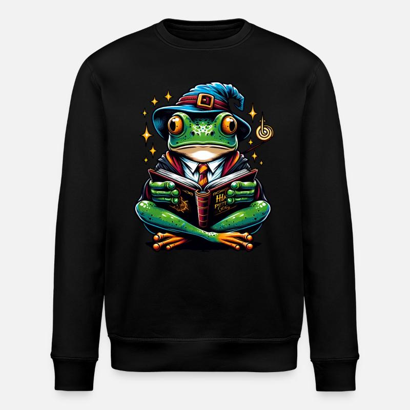 Frog Read Magic Magician - Stanley/Stella ROLLER Unisex Organic Sweatshirt - black