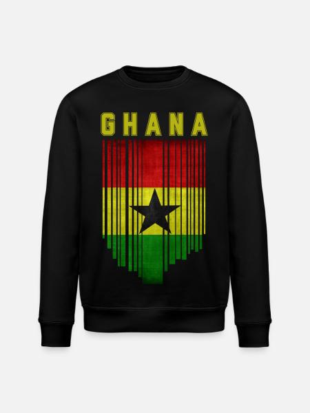 Ghana flag, Ghanaian pride - Stanley/Stella ROLLER Unisex Organic Sweatshirt - black