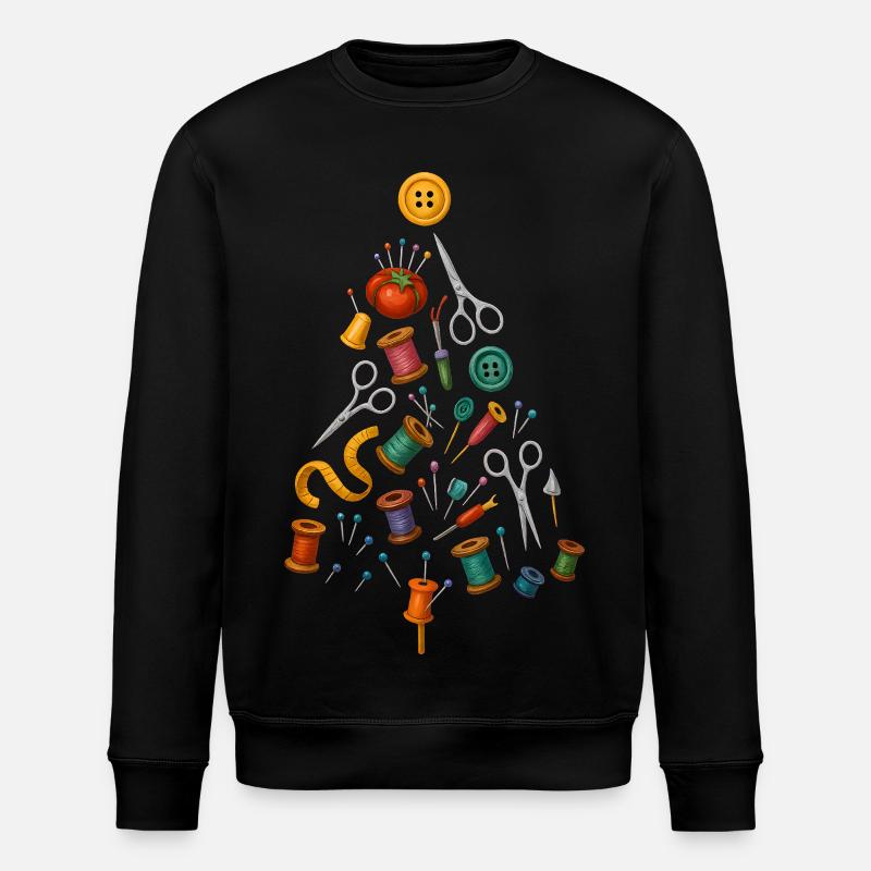 Näh Weihnachtsbaum Design - Stanley/Stella Unisex Bio-Sweatshirt ROLLER - Schwarz