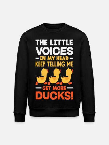 Funny Ducks Motif Ducks Lover Sayings - Stanley/Stella ROLLER Unisex Organic Sweatshirt - black