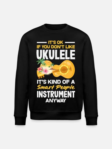 Funny Ukulele Designs and Sayings - Stanley/Stella ROLLER Unisex Organic Sweatshirt - black