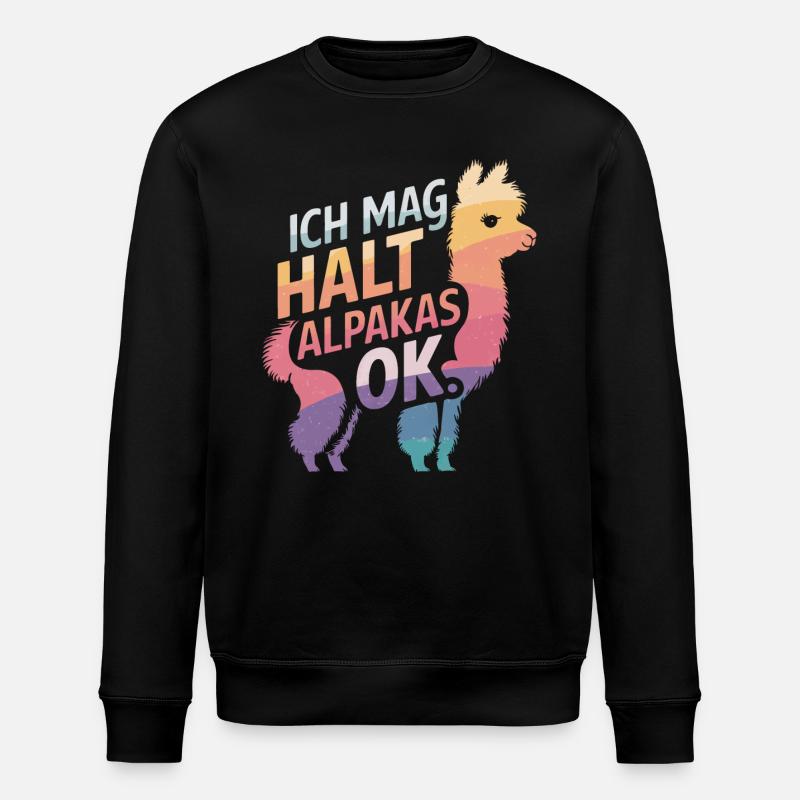 Alpaca llama alpacas animal - Stanley/Stella ROLLER Unisex Organic Sweatshirt - black