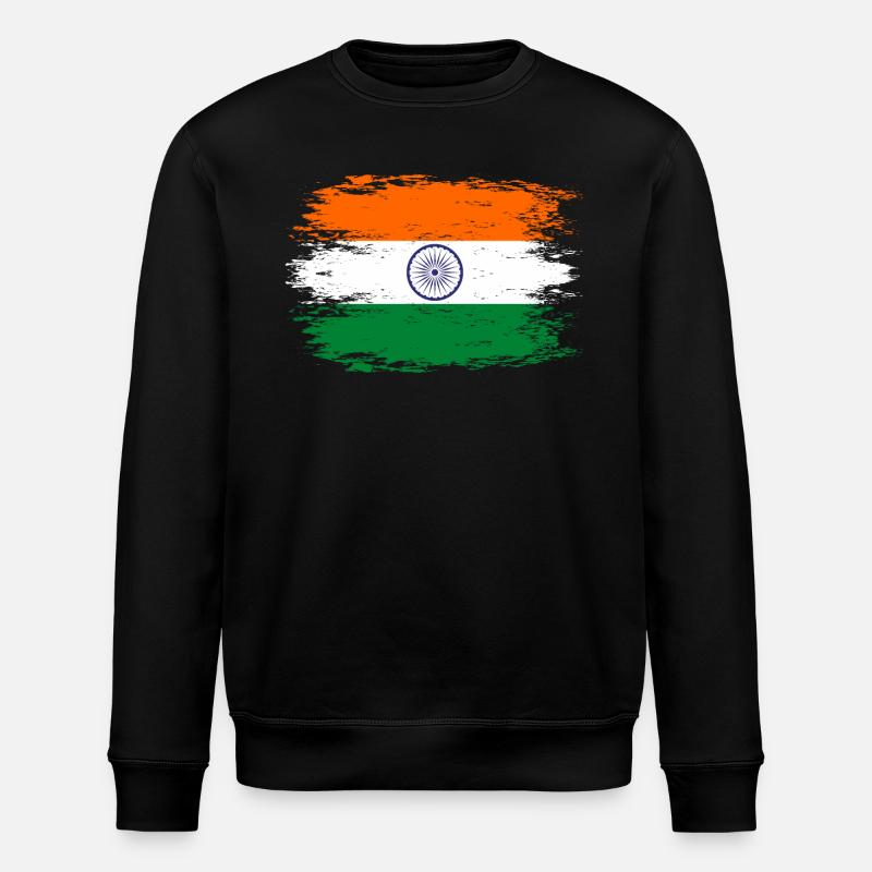 Drapeau de l’Inde aspect utilisé - Sweat bio ROLLER Stanley/Stella Unisexe - noir