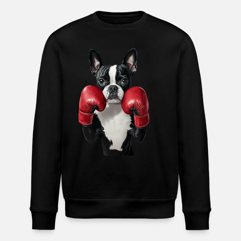 Boston Terrier - Stanley/Stella Unisex Bio-Sweatshirt ROLLER - Schwarz