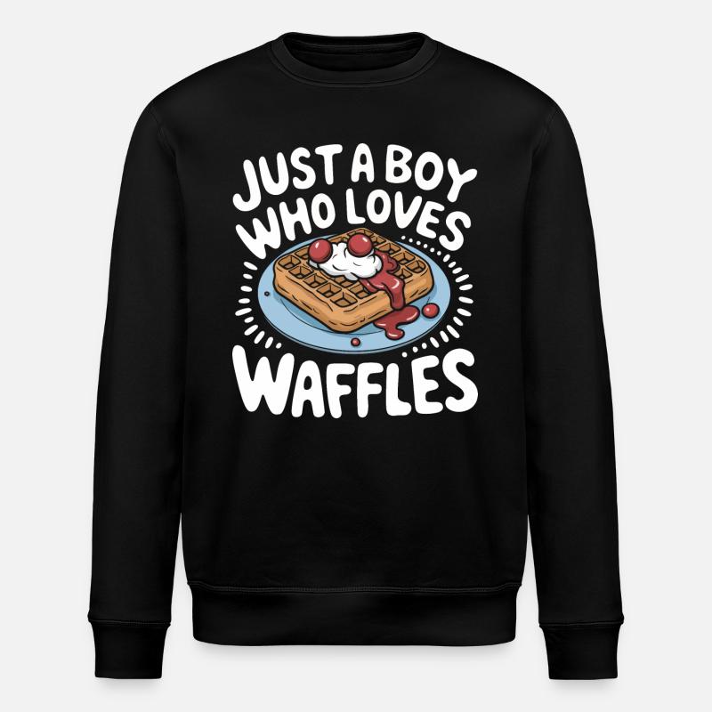 Waffles Breakfast Sweets - Stanley/Stella ROLLER Unisex Organic Sweatshirt - black