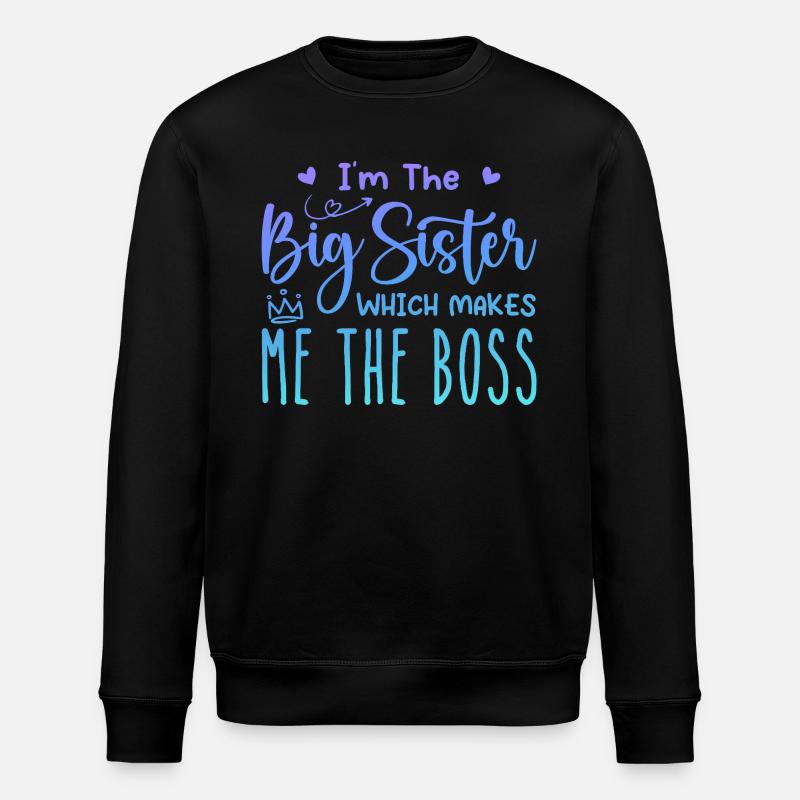 Ich bin die große Schwester - Stanley/Stella Unisex Bio-Sweatshirt ROLLER - Schwarz