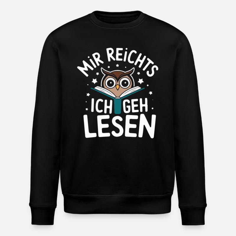 Nachteule Eule Eulen Vogel - Stanley/Stella Unisex Bio-Sweatshirt ROLLER - Schwarz