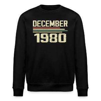 Décembre 1980 Vintage Rétro Anniversaire - Sweat bio ROLLER Stanley/Stella Unisexe - noir - Devant - Nik (191cm)