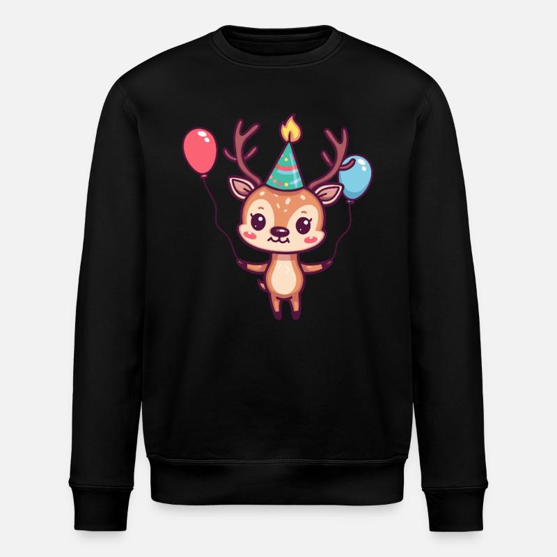 Cerf Anniversaire Bébé - Sweat bio ROLLER Stanley/Stella Unisexe - noir