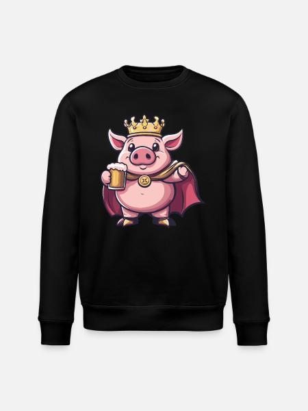 Schwein Bier Lustig - Stanley/Stella Unisex Bio-Sweatshirt ROLLER - Schwarz