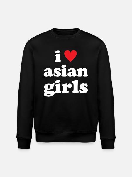 I Love Asian Girls - Stanley/Stella ROLLER Unisex Organic Sweatshirt - black