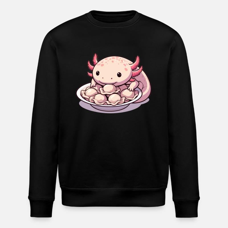 Axolotl Pelmeni süß Geschenk - Stanley/Stella Unisex Bio-Sweatshirt ROLLER - Schwarz