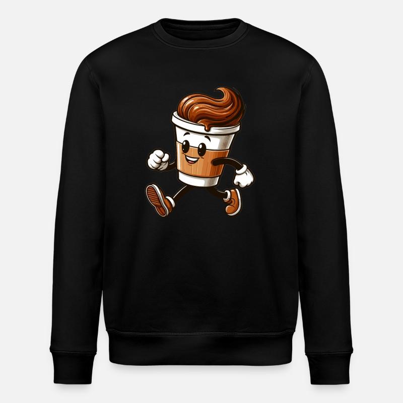 Kaffee Becher Kaffeebecher läuft Geschenk - Stanley/Stella Unisex Bio-Sweatshirt ROLLER - Schwarz