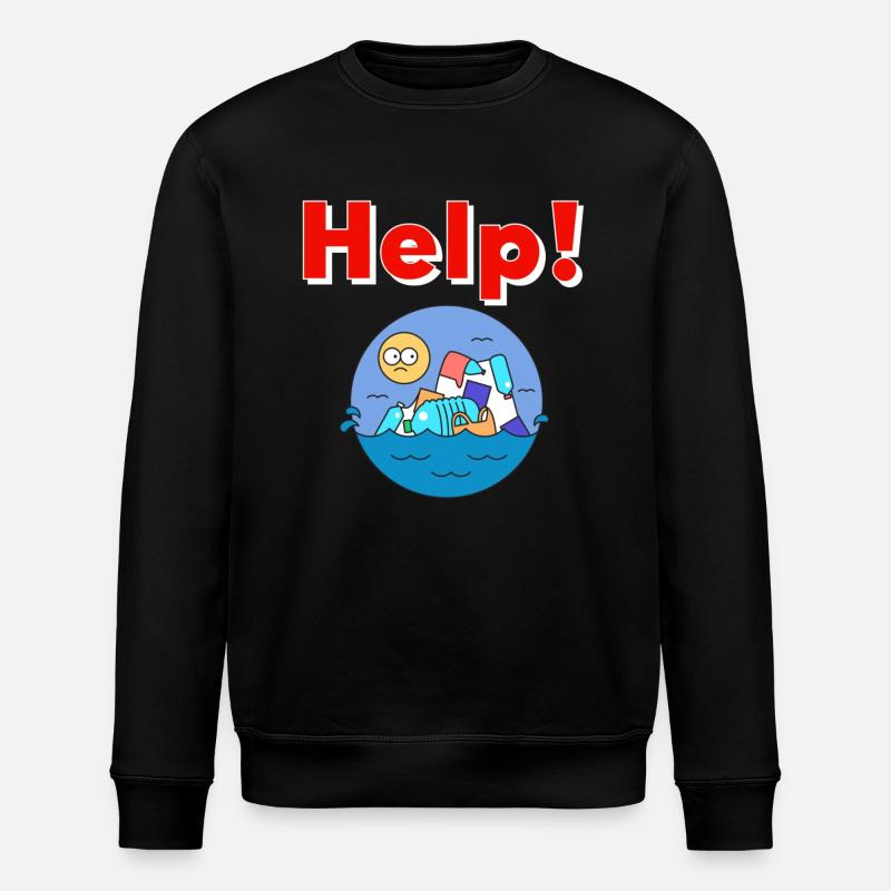 Plastic Environmental Protection - Stanley/Stella ROLLER Unisex Organic Sweatshirt - black