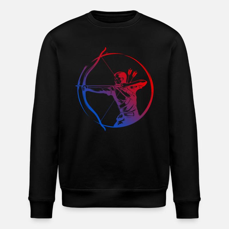 Bogenschießen Silhouette Bunt - Stanley/Stella Unisex Bio-Sweatshirt ROLLER - Schwarz