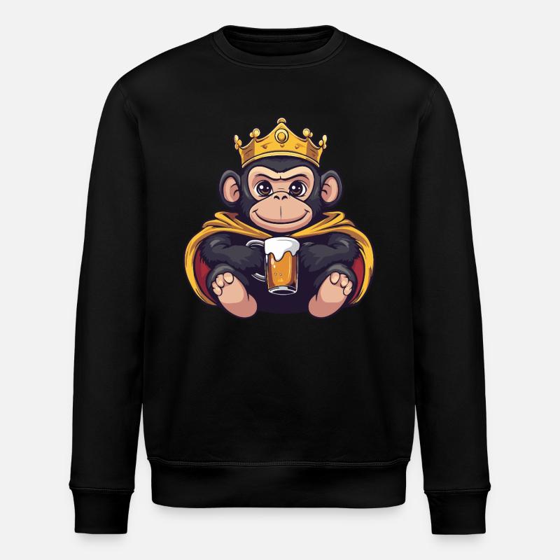 Affe Bier Lustig - Stanley/Stella Unisex Bio-Sweatshirt ROLLER - Schwarz