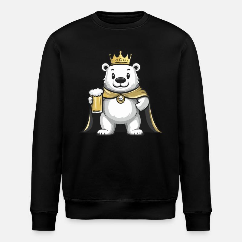 Eisbär Bier Lustig - Stanley/Stella Unisex Bio-Sweatshirt ROLLER - Schwarz