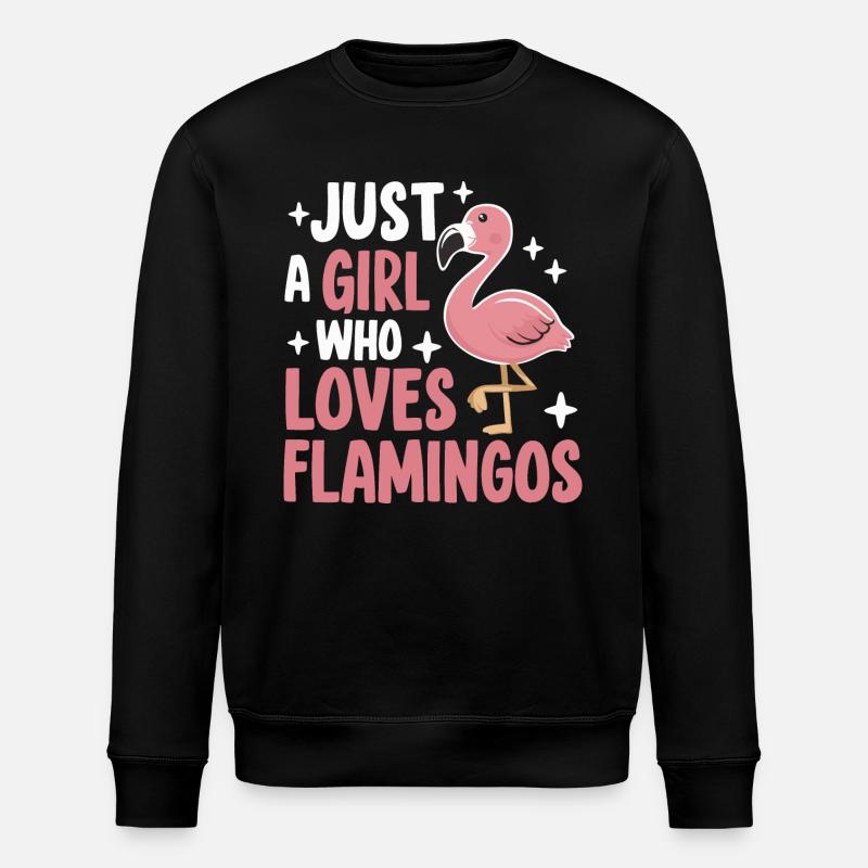 Flamingo Tier Rosa - Stanley/Stella Unisex Bio-Sweatshirt ROLLER - Schwarz