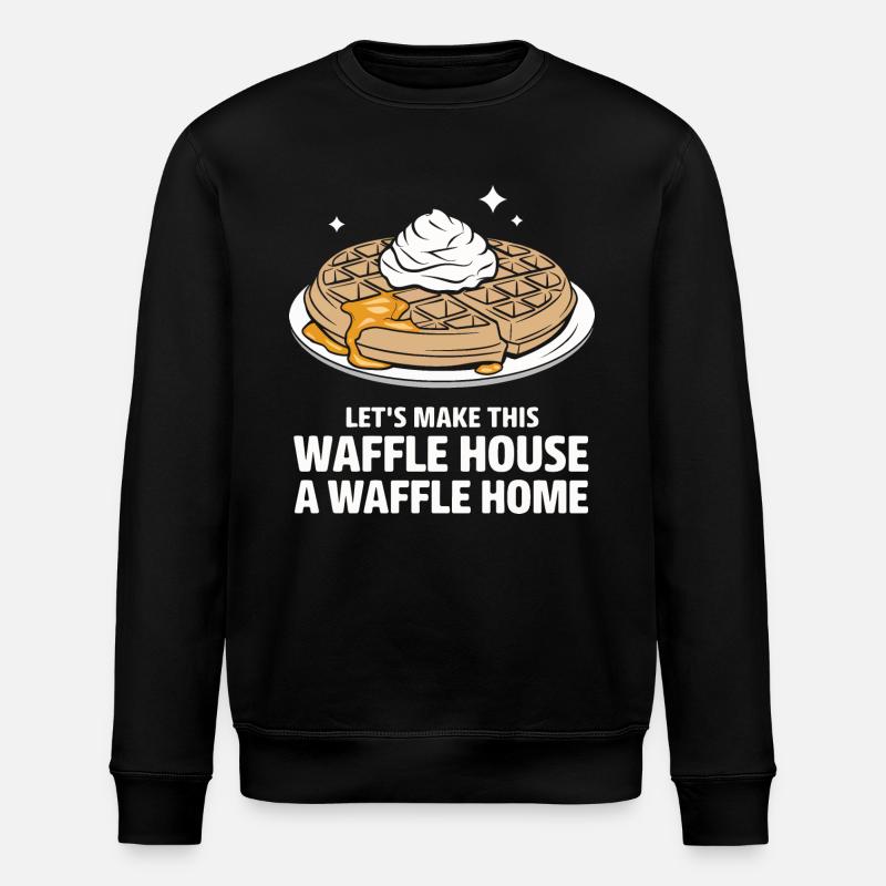 Waffles Breakfast Sweets - Stanley/Stella ROLLER Unisex Organic Sweatshirt - black