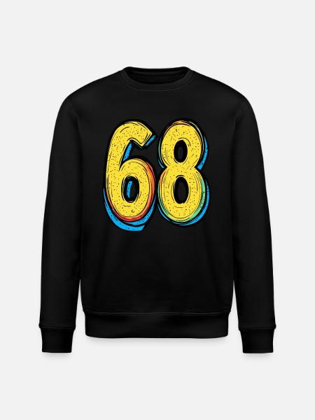 68 Number Symbol - Stanley/Stella ROLLER Unisex Organic Sweatshirt - black