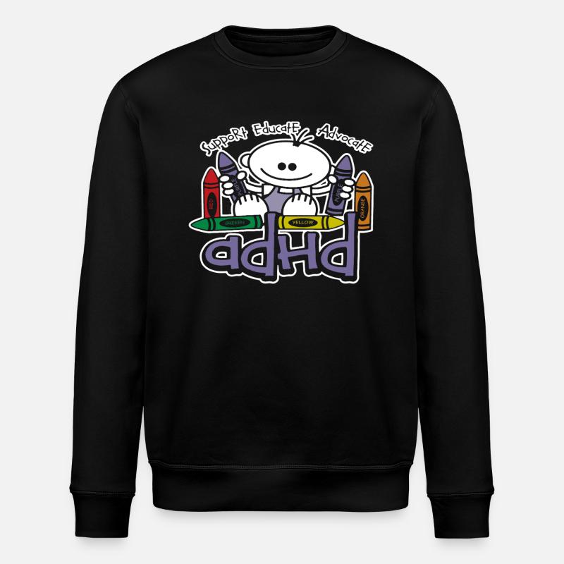 ADHD Crayons - Stanley/Stella ROLLER Unisex Organic Sweatshirt - black