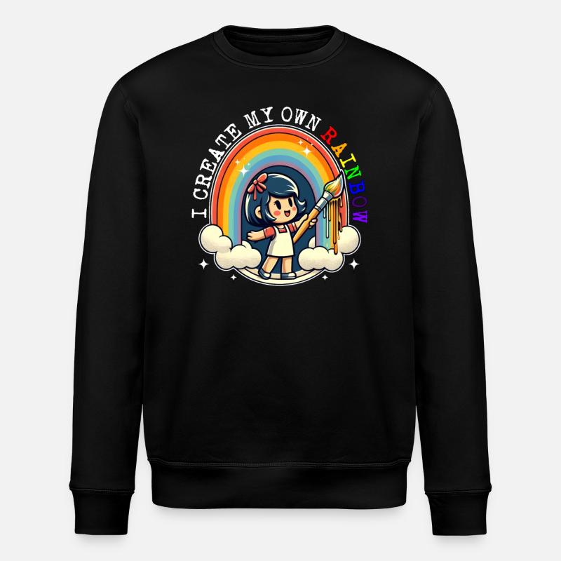 I CREATE MY OWN RAINBOW - Stanley/Stella ROLLER Unisex Organic Sweatshirt - black