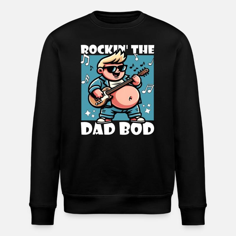 ROCKIN' LE DAD BOD - Sweat bio ROLLER Stanley/Stella Unisexe - noir