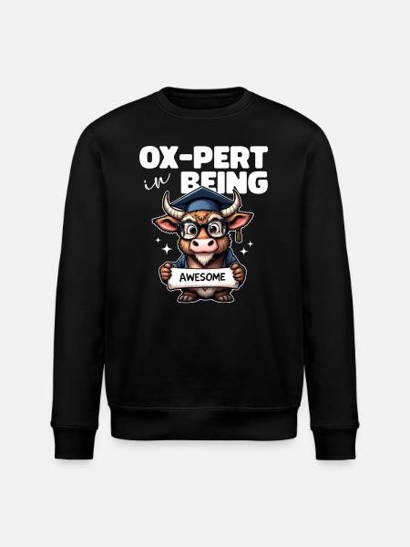 OX PERT IN BEING AWESOME - Stanley/Stella ROLLER Unisex Organic Sweatshirt - black