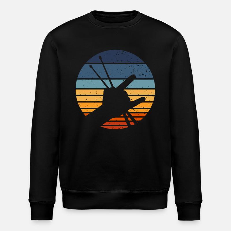 Retro Drumming Drumstick Drummer - Stanley/Stella Unisex Bio-Sweatshirt ROLLER - Schwarz
