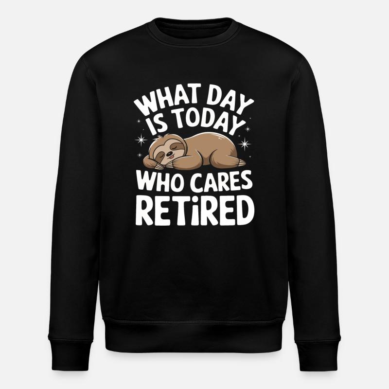 Faultier Faultiere Schlafen Faul - Stanley/Stella Unisex Bio-Sweatshirt ROLLER - Schwarz