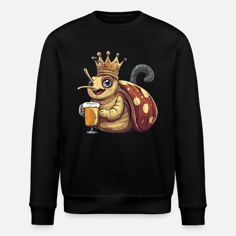 Schnecke Bier Lustig - Stanley/Stella Unisex Bio-Sweatshirt ROLLER - Schwarz