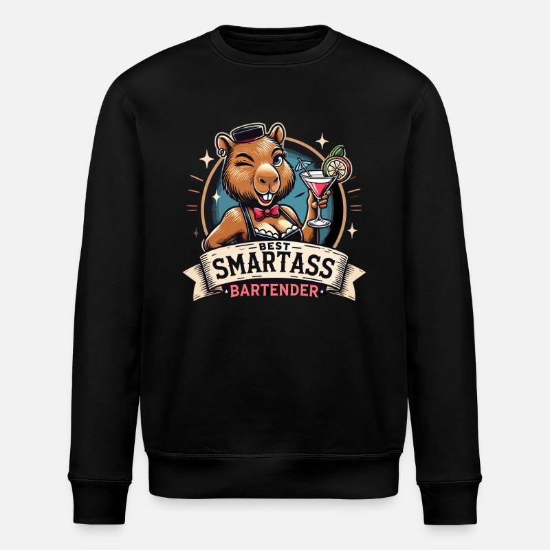 Bartender Barmaid Capybara Capy Gift - Stanley/Stella ROLLER Unisex Organic Sweatshirt - black