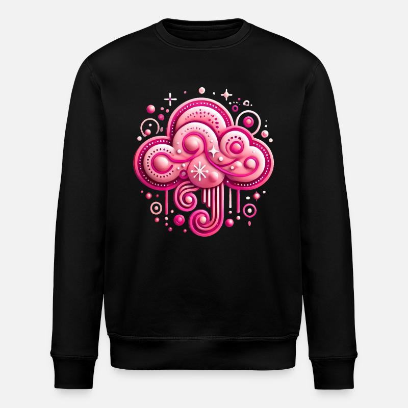 Skurriles rosa Wolkendesign - Stanley/Stella Unisex Bio-Sweatshirt ROLLER - Schwarz