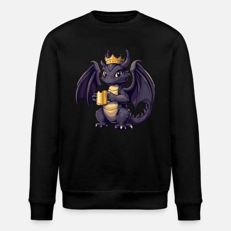 Drache Bier Lustig - Stanley/Stella Unisex Bio-Sweatshirt ROLLER - Schwarz