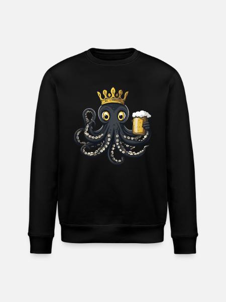 Oktopus Bier Lustig - Stanley/Stella Unisex Bio-Sweatshirt ROLLER - Schwarz